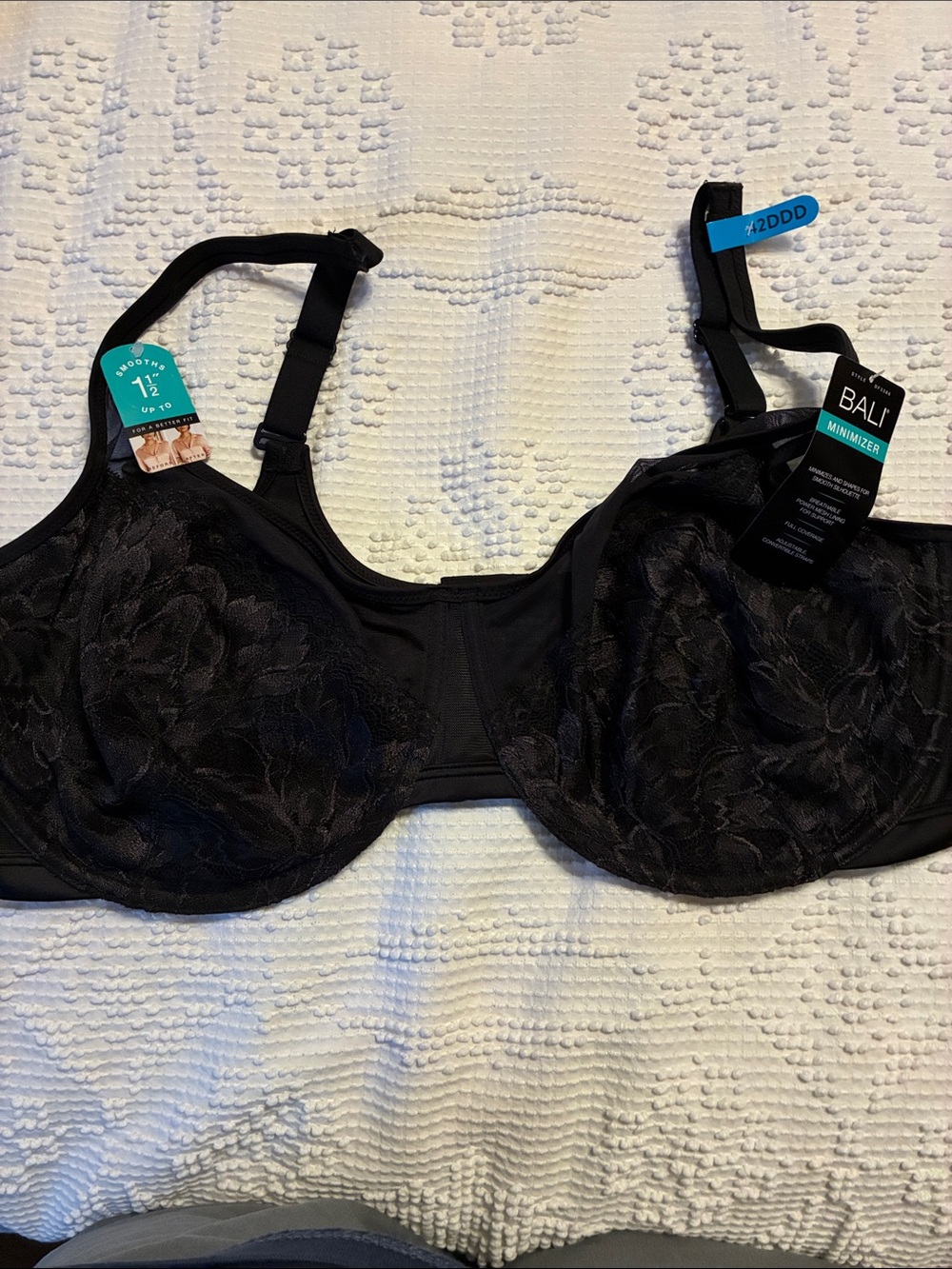 Bali Black Minimizer Lace Underwire Bra 42DDD